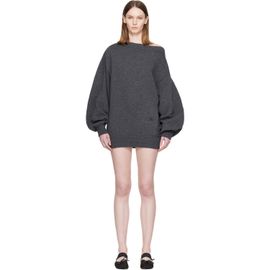 MM6 Maison Margiela MM6 Maison Margiela Gray Off-shoulder Knit Minidress