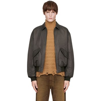 MM6 Maison Margiela MM6 Maison Margiela Gray Padded Bomber Jacket