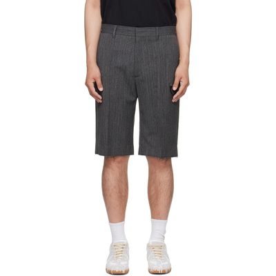 MM6 Maison Margiela MM6 Maison Margiela Gray Pinstripe Wool-Blend Shorts