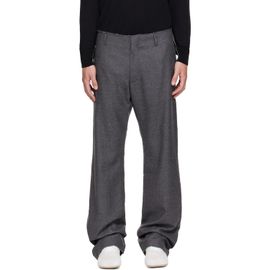 MM6 Maison Margiela MM6 Maison Margiela Gray Pleated Cotton Wool Trousers