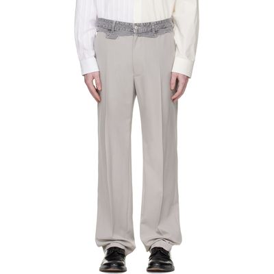 MM6 Maison Margiela MM6 Maison Margiela Gray Replaced Waist Wool Trousers