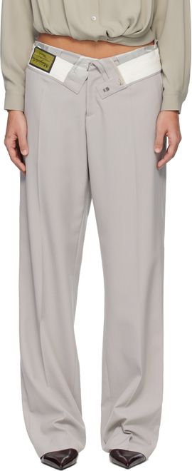 MM6 Maison Margiela MM6 Maison Margiela Gray Reverse Waistband Trousers