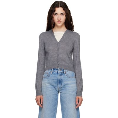MM6 Maison Margiela MM6 Maison Margiela Gray Trompe L'Oeil Cardigan
