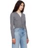 MM6 Maison Margiela MM6 Maison Margiela Gray Trompe L'Oeil Cardigan - 2