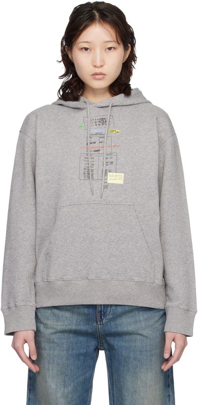 MM6 Maison Margiela MM6 Maison Margiela Gray Unbrushed Cotton Hoodie