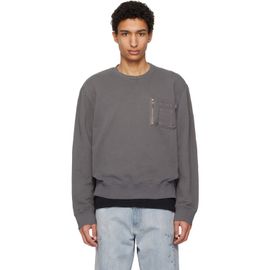 MM6 Maison Margiela MM6 Maison Margiela Gray Utility Pocket Sweatshirt