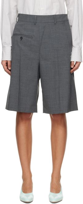 MM6 Maison Margiela MM6 Maison Margiela Gray Wool-Blend Tailored Shorts