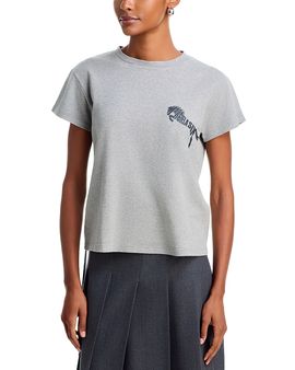 Mm6 Maison Margiela MM6 Maison Margiela Grey Melange Graphic T-Shirt