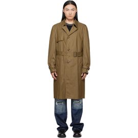 MM6 Maison Margiela MM6 Maison Margiela Khaki Coated Cotton Trench Coat
