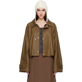 MM6 Maison Margiela MM6 Maison Margiela Khaki Coated Short Trench Jacket