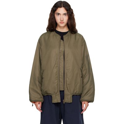 MM6 Maison Margiela MM6 Maison Margiela Khaki Contrast Lining Nylon Bomber Jacket