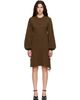MM6 Maison Margiela MM6 Maison Margiela Khaki Frayed Knit Midi Dress - 1
