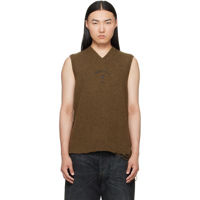 MM6 Maison Margiela MM6 Maison Margiela Khaki Wool Sweater Vest