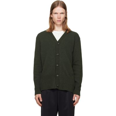 MM6 Maison Margiela MM6 Maison Margiela Khaki Wool V-Neck Cardigan