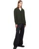 MM6 Maison Margiela MM6 Maison Margiela Khaki Wool V-Neck Cardigan - 4