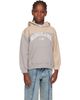 MM6 Maison Margiela MM6 Maison Margiela Kids Beige & Gray Printed-Logo Hoodie - 1