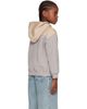 MM6 Maison Margiela MM6 Maison Margiela Kids Beige & Gray Printed-Logo Hoodie - 3