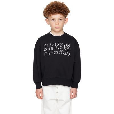 MM6 Maison Margiela MM6 Maison Margiela Kids Black Printed-Logo Sweatshirt