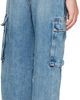 MM6 Maison Margiela MM6 Maison Margiela Kids Blue Faded Denim Cargo Pants - 3