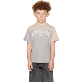 MM6 Maison Margiela MM6 Maison Margiela Kids Gray & Beige Printed-Logo T-shirt