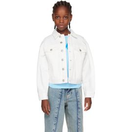 MM6 Maison Margiela MM6 Maison Margiela Kids White Embroidered-Logo Denim Jacket