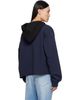 MM6 Maison Margiela MM6 Maison Margiela Navy & Black Frayed Hoodie - 3