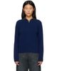 MM6 Maison Margiela MM6 Maison Margiela Navy & Gray Layered Neckline Pullover Sweater - 1