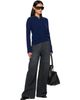 MM6 Maison Margiela MM6 Maison Margiela Navy & Gray Layered Neckline Pullover Sweater - 4
