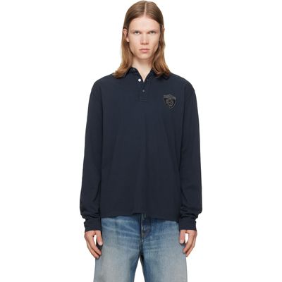 MM6 Maison Margiela MM6 Maison Margiela Navy Cotton Polo