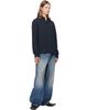 MM6 Maison Margiela MM6 Maison Margiela Navy Cotton Polo - 4
