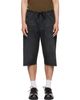 MM6 Maison Margiela MM6 Maison Margiela Navy Drawstring Denim Shorts - 1