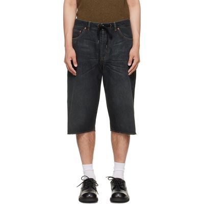MM6 Maison Margiela MM6 Maison Margiela Navy Drawstring Denim Shorts