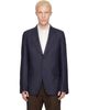 MM6 Maison Margiela MM6 Maison Margiela Navy Raw Edges Wool Twill Blazer - 1