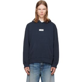 MM6 Maison Margiela MM6 Maison Margiela Navy Unbrushed Cotton Hoodie