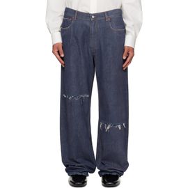 MM6 Maison Margiela MM6 Maison Margiela Navy Wide-Leg jeans