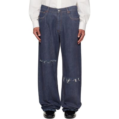 MM6 Maison Margiela MM6 Maison Margiela Navy Wide-Leg jeans