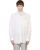 MM6 Maison Margiela MM6 Maison Margiela Off-White & Blue Numeric Asymmetric Shirt - 1