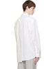 MM6 Maison Margiela MM6 Maison Margiela Off-White & Blue Numeric Asymmetric Shirt - 3
