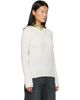 MM6 Maison Margiela MM6 Maison Margiela Off-White & Green Layered Neckline Pullover Sweater - 2