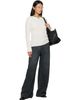 MM6 Maison Margiela MM6 Maison Margiela Off-White & Green Layered Neckline Pullover Sweater - 4