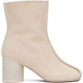 MM6 Maison Margiela MM6 Maison Margiela Off-White Suede Anatomic Stitch Toe Ankle Boots