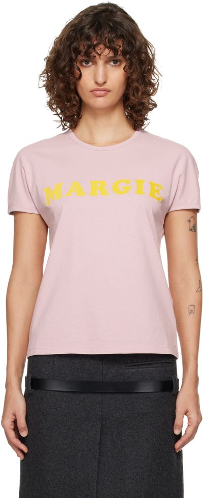 MM6 Maison Margiela MM6 Maison Margiela Pink 'Margie' T-Shirt