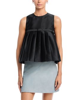 Mm6 Maison Margiela MM6 Maison Margiela Pleated Satin Sleeveless Top