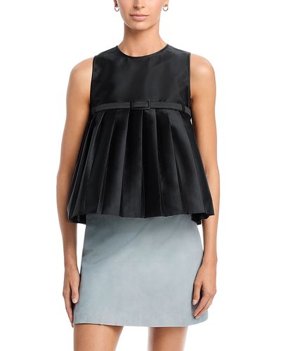 Mm6 Maison Margiela MM6 Maison Margiela Pleated Satin Sleeveless Top