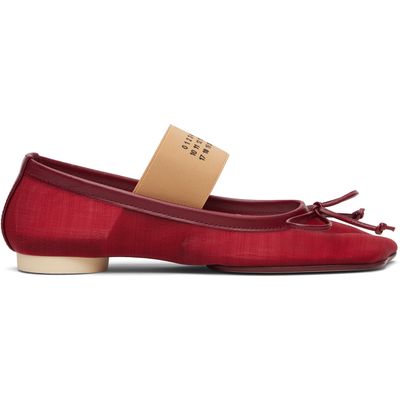 MM6 Maison Margiela MM6 Maison Margiela Red Anatomic Numeric Ballerina Flats