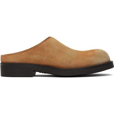 MM6 Maison Margiela MM6 Maison Margiela Tan Washed Suede Biker Mule Loafers