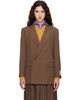 MM6 Maison Margiela MM6 Maison Margiela Taupe Wool Blend Suit Blazer - 1