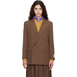 MM6 Maison Margiela MM6 Maison Margiela Taupe Wool Blend Suit Blazer