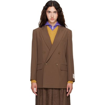 MM6 Maison Margiela MM6 Maison Margiela Taupe Wool Blend Suit Blazer