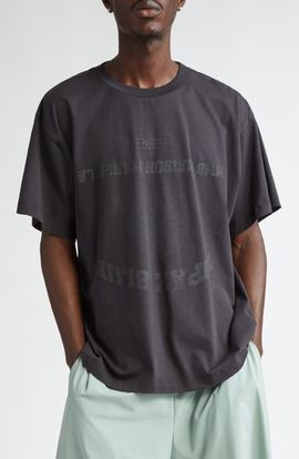 MM6 Maison Margiela MM6 Maison Margiela Topaz Blue Cotton Graphic T-Shirt
